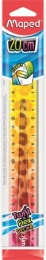 Vonalzó, műanyag, törhetetlen, 20 cm, MAPED "Twist`n Flex Decor Animals", vegyes színek